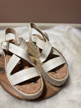 Sam Edelman Cream Espadrille Platform Sandals Size 9